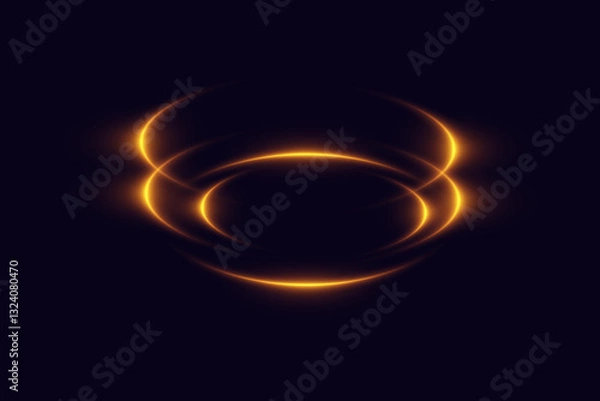 Fototapeta Glowing spiral neon light. Particles of sparks of a circle, and dyno speed.