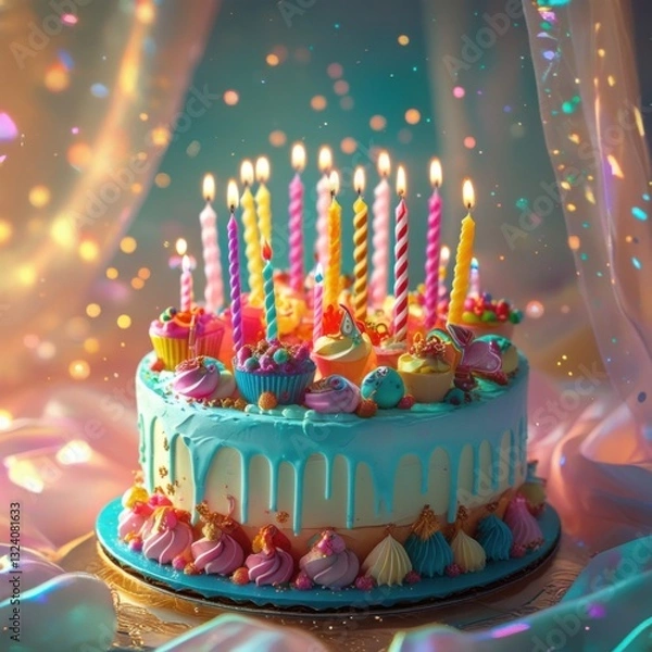 Obraz pastel de cumpleaños