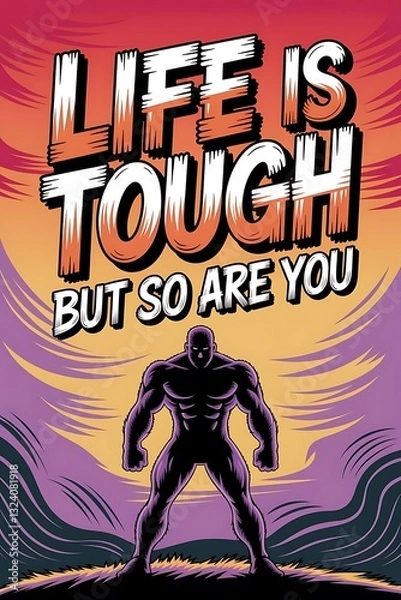 Obraz Life is Tough, But So Are You Typography and Colorful Background Motivational Quote T-shirt Design Illustration