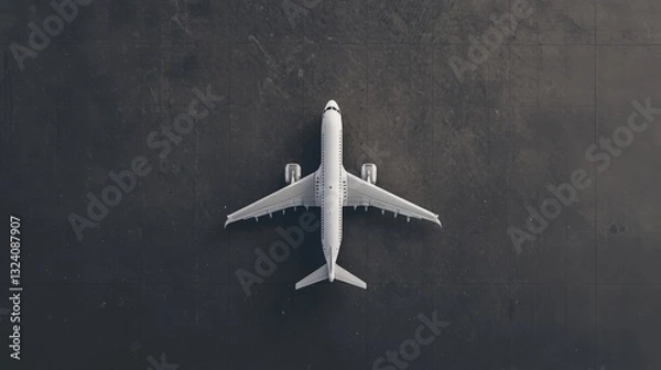 Fototapeta Airplane on dark surface