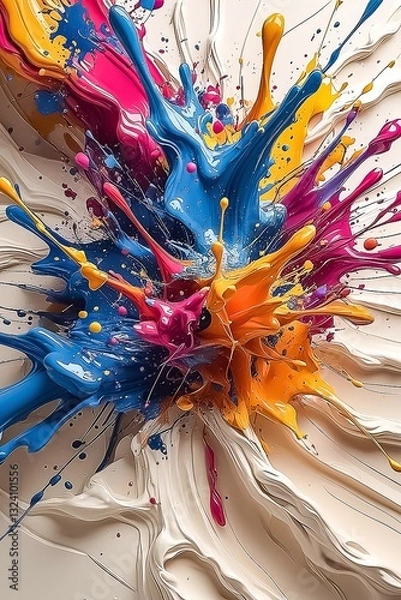 Fototapeta abstract background: Vivid Paint Splash Explosion