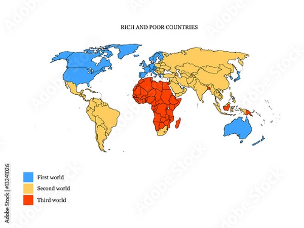 Obraz world map by poverty index
