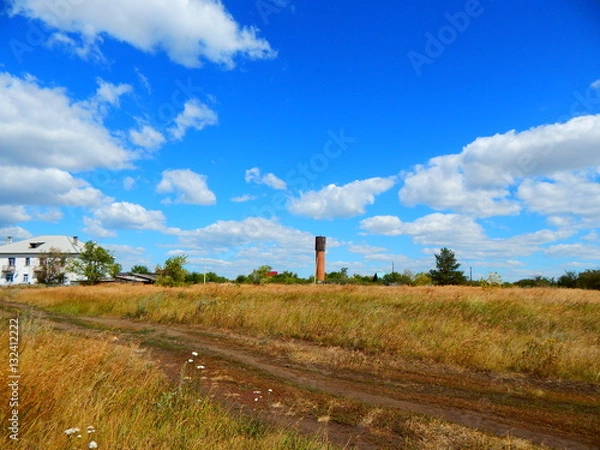 Obraz поле дорога дом