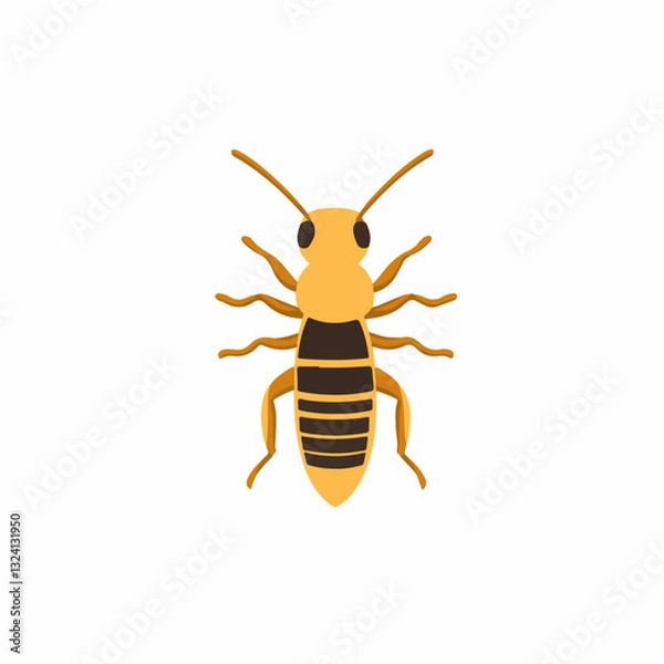 Fototapeta Very Simple flat 2D icon termite isolated on a white background, vector, flat design, animation design, simple flat 2D icon, minimalist design, clipart