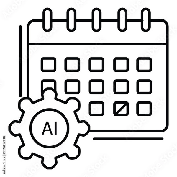Obraz Project Deadline Reminder Vector Icon design with editable Stroke