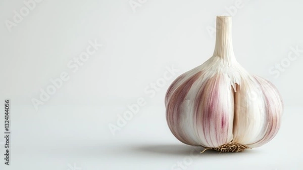Obraz garlic with a very nice shape on a white background with copy space on the right side