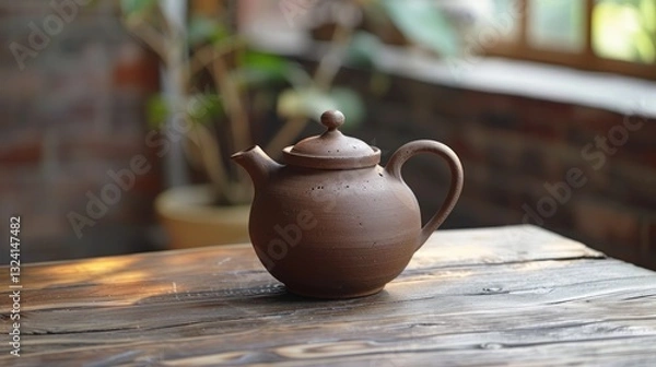 Obraz Pitcher: Used for brewing and serving tea, often has a handle and a lid.
