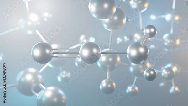 Fototapeta cyanamide molecular structure, 3d model molecule, organic compound structural chemical formula view from a microscope