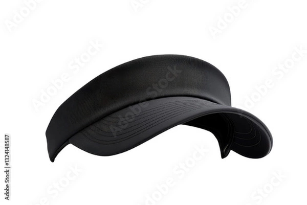 Obraz Sleek black visor with a unique texture showcased in a minimalist setting isolated on transparent background