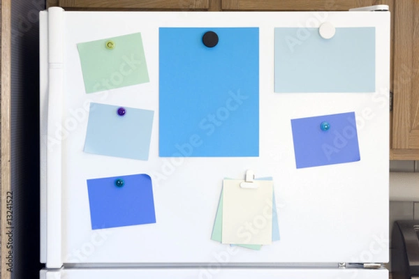 Obraz Refrigerator Door with colorful notes
