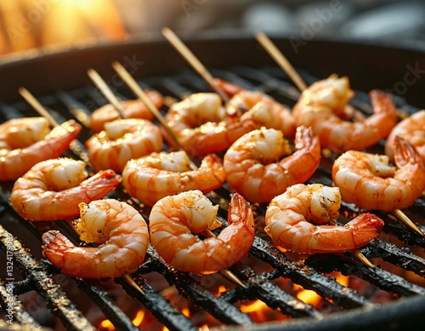 Obraz shrimp on a grill