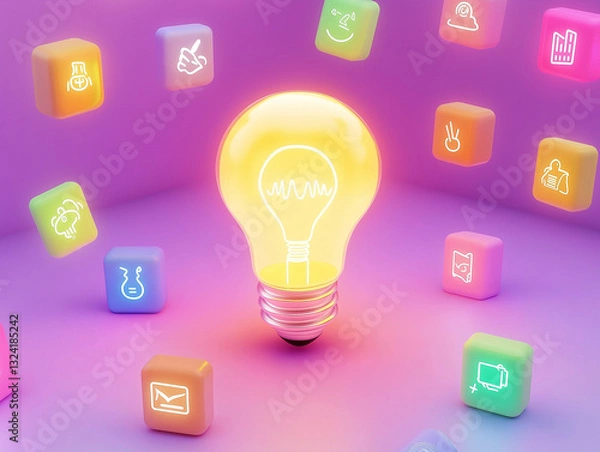 Fototapeta Creative Light Bulb Idea Concept