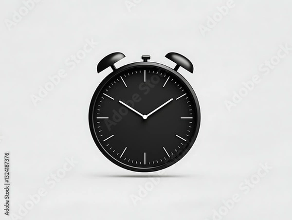 Fototapeta Black Alarm Clock for Minimalist Design.