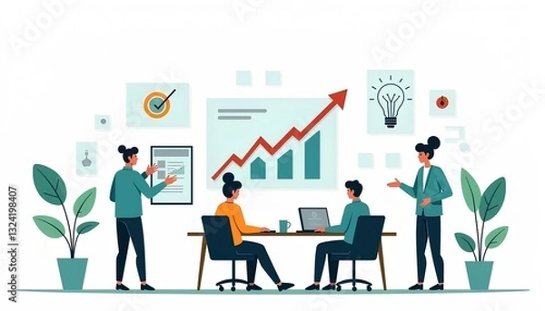 Obraz business team with graph