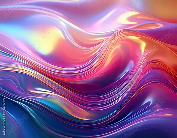 Obraz Abstract background with waves, pink neon wallpaper 