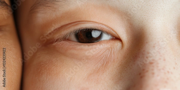 Obraz Close-up of Human Eye and Facial Skin Texture