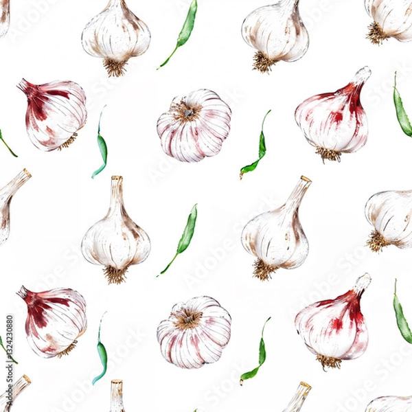 Fototapeta seamless pattern with garlic