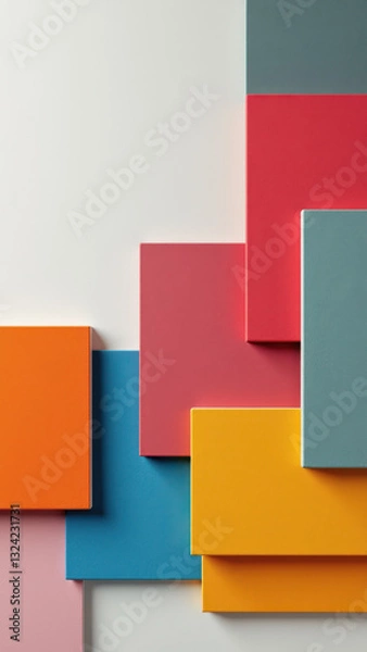 Fototapeta Acoustic panel texture with a colorful geometric pattern.