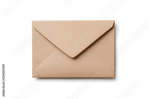 Obraz Realistic brown kraft paper envelope isolated on white