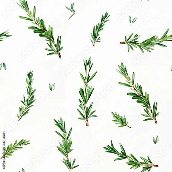 Fototapeta seamless pattern with rosemary