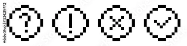 Obraz pixel warning icon. pixel icon