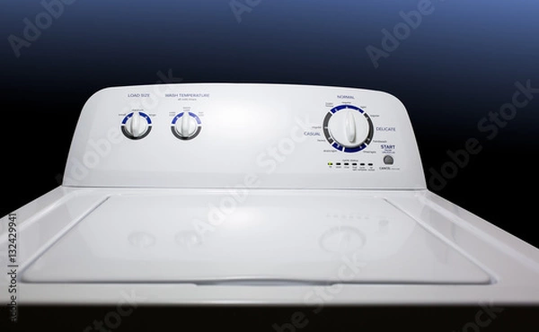 Obraz Washing Machine-Wide View-Full View - Washing machine front panel and fully lit.