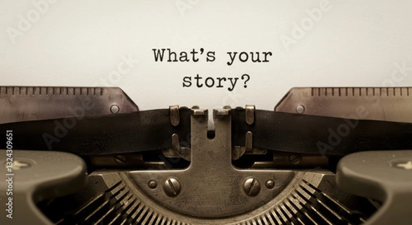 Obraz What's Your Story? Vintage Typewriter & Timeless Tale - Unleash Creativity & Share Your Narrative Now!