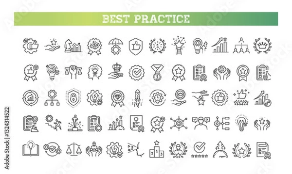 Obraz Best practices line icon set