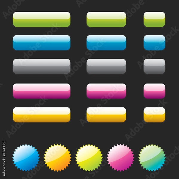 Fototapeta Plastic style buttons for web design.