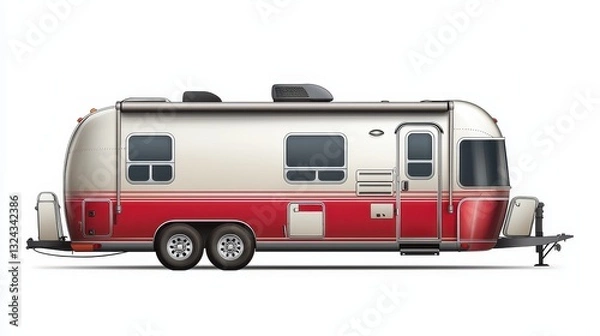 Fototapeta Retro Campervan, Side View, Studio Shot