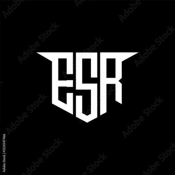 Fototapeta ESR letter logo design with white background in illustrator, vector logo modern alphabet font overlap style, calligraphy designs for logo, Poster, Invitation, etc.