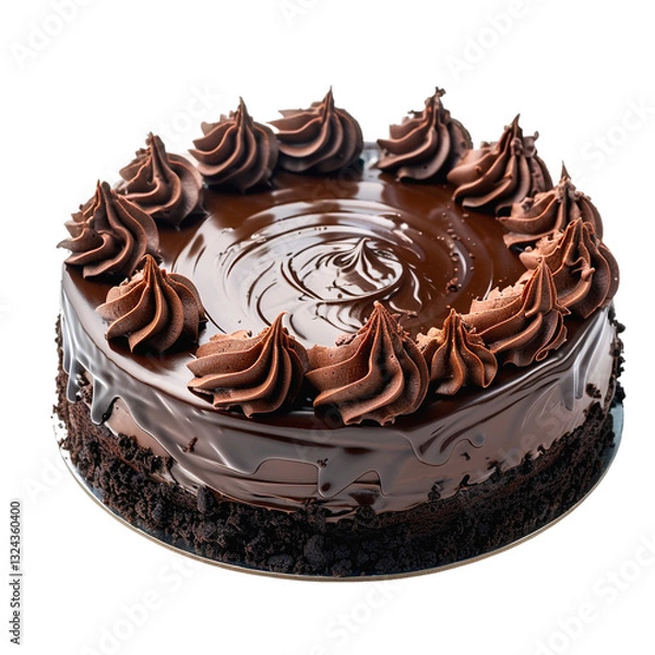Fototapeta chocolate Cake isolated on transparent background