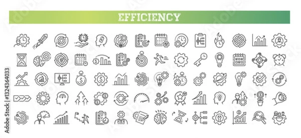 Obraz Productivity and efficiency line icons