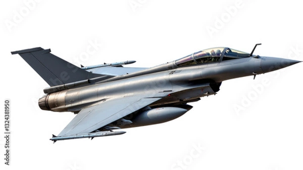 Fototapeta Modern fighter jet flying with transparent background