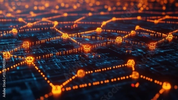 Fototapeta Networked Future: A Glimpse into the Interconnected World