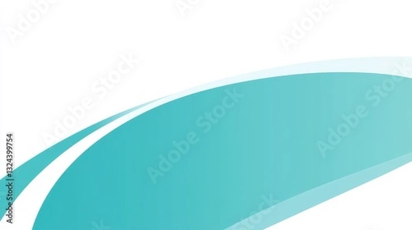 Fototapeta Abstract Teal Wave Background Smooth Gradient Curve Design Style