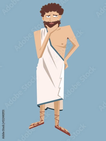 Obraz ancient greek philosopher vector cartoon
