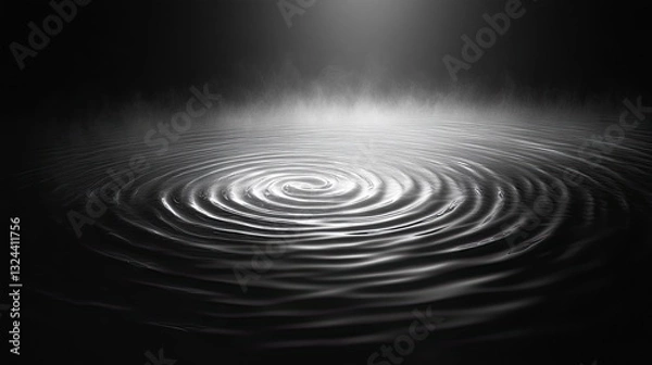 Fototapeta Lively spiraling fog patterns against a dark background, creating an intriguing and mystical atmosphere that embodies movement, mystery, and the unknown in abstr