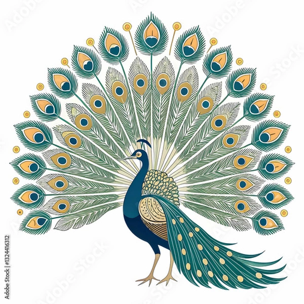 Obraz peacock logo illustration