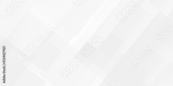 Obraz Vector white and gray overlap triangle geometric technology pattern. minimal rectangle arranged white lines transparent web square background layers. overlap web presentation design.