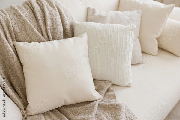 Obraz Decorative pillows on a bed