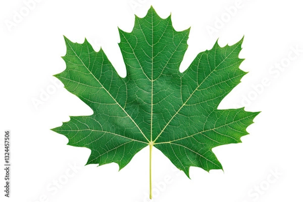 Obraz Detailed bright green maple leaf, cut out