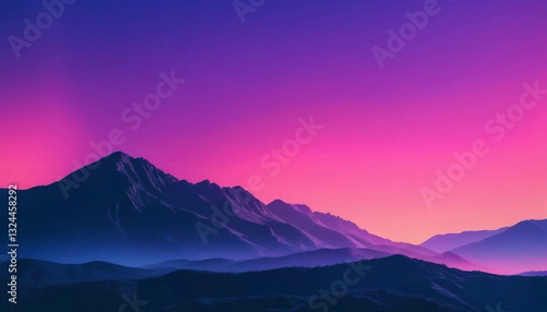 Obraz Neon pink, blue, and purple light leaks over glowing gradient with subtle film grain noise for cinematic touch