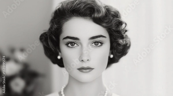 Obraz Enhanced soft curls with pearl accents romantic contemporary style