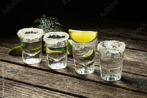 Obraz Four Shots of Blanco Tequila