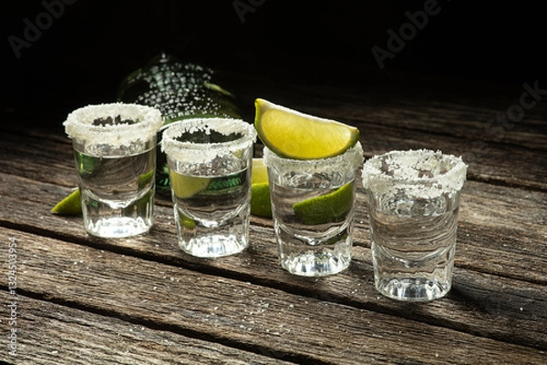 Obraz Four Shots of Blanco Tequila