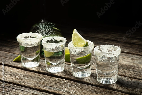 Obraz Four Shots of Blanco Tequila