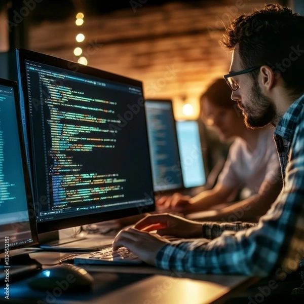 Obraz Focused Programmer at Work