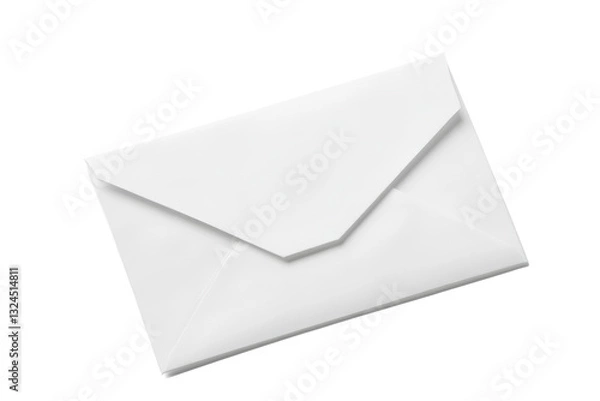 Fototapeta A Pristine White Envelope, A Silent Messenger Of Untold Stories And Heartfelt Messages, Ready To Carry Secrets And Dreams Across Miles, Presented Against A Stark Isolated on Transparent Background