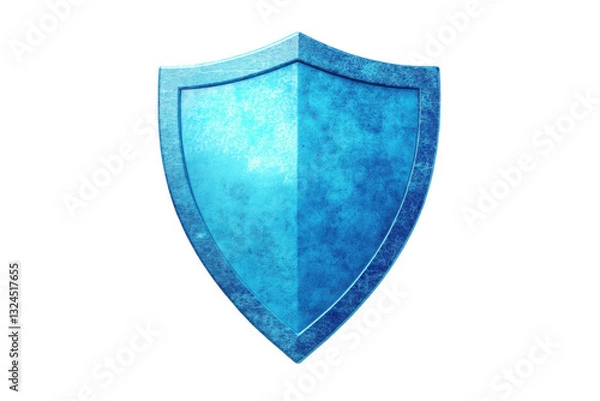 Fototapeta A Weathered, Icy-blue Shield Symbolizes Unwavering Protection Against Unseen Threats With A Textured Surface And Sharp Edges Isolated on Transparent Background